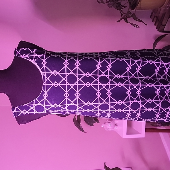 Blue Maxi Dress with White Designs - Picture 2 of 7